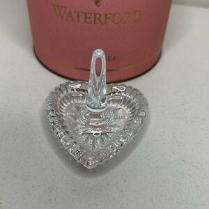 Waterford Crystal Heart Ring Holder with Pink Box